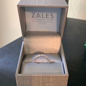 Lab-Created White Sapphire Band in Sterling Silver - Size 7